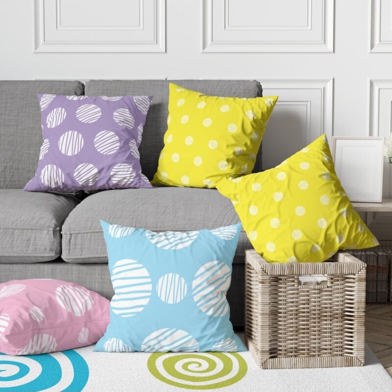 Özel Tasarım 5'lü Çift Taraf Baskılı Premium Kırlent Kılıfı