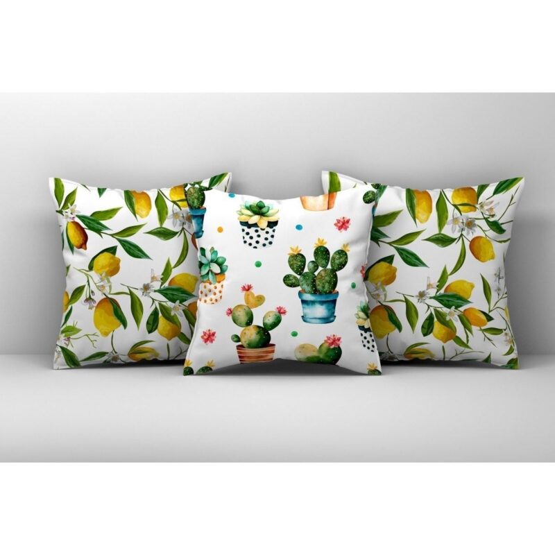 Özel Tasarım 3'lü Çift Taraf Baskılı Premium Kırlent Kılıfı