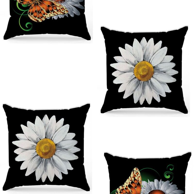 Özel Tasarım Çift Taraflı Dijital Baskı 4'lü Kırlent Kılıfı