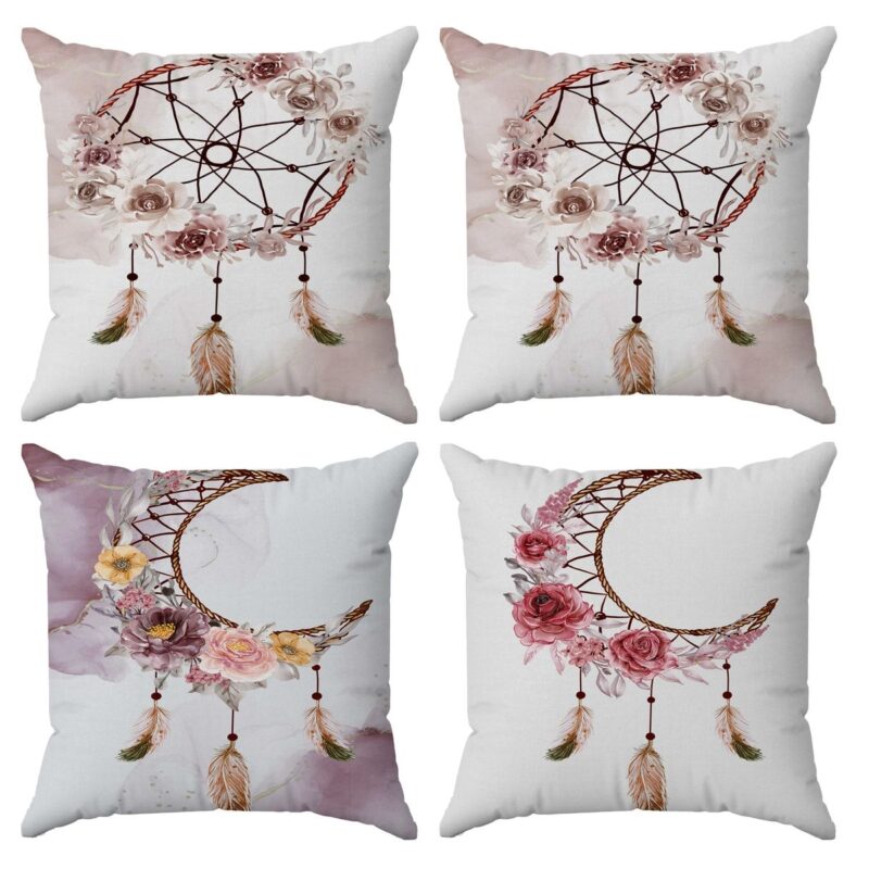 Özel Tasarım Çift Taraflı Dijital Baskı 4'lü Kırlent Kılıfı