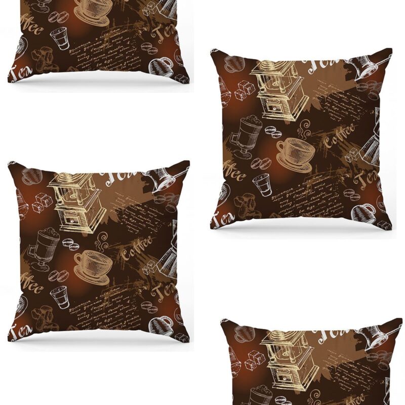 Özel Tasarım Çift Taraflı Dijital Baskı 4'lü Kırlent Kılıfı