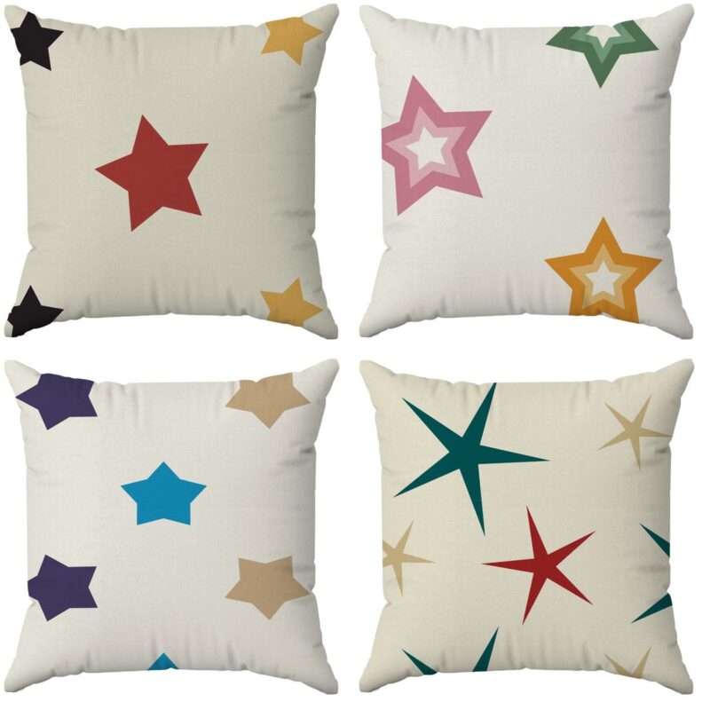 Özel Tasarım Çift Taraflı Dijital Baskı 4'lü Kırlent Kılıfı