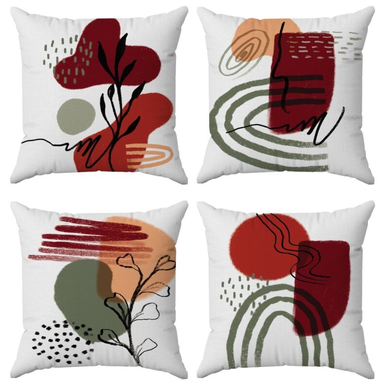 Özel Tasarım Çift Taraflı Dijital Baskı 4'lü Kırlent Kılıfı