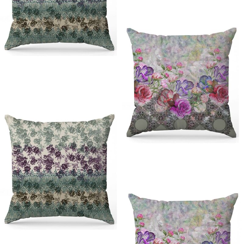 Özel Tasarım Çift Taraflı Dijital Baskı 4'lü Kırlent Kılıfı