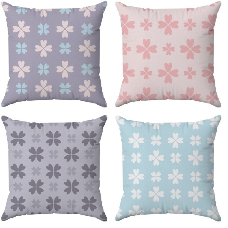 Özel Tasarım Çift Taraflı Dijital Baskı 4'lü Kırlent Kılıfı