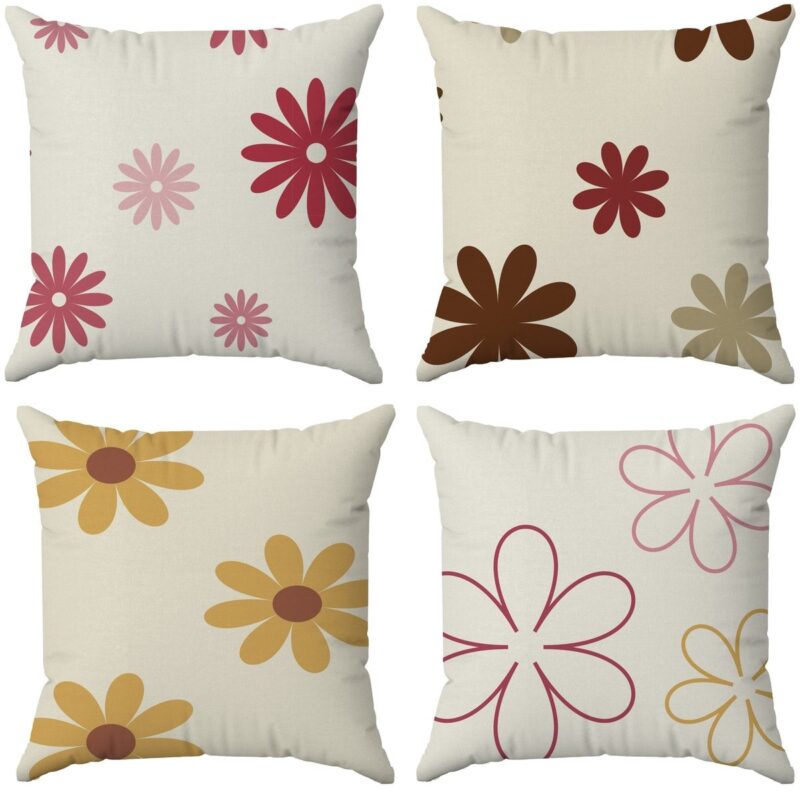 Özel Tasarım Çift Taraflı Dijital Baskı 4'lü Kırlent Kılıfı