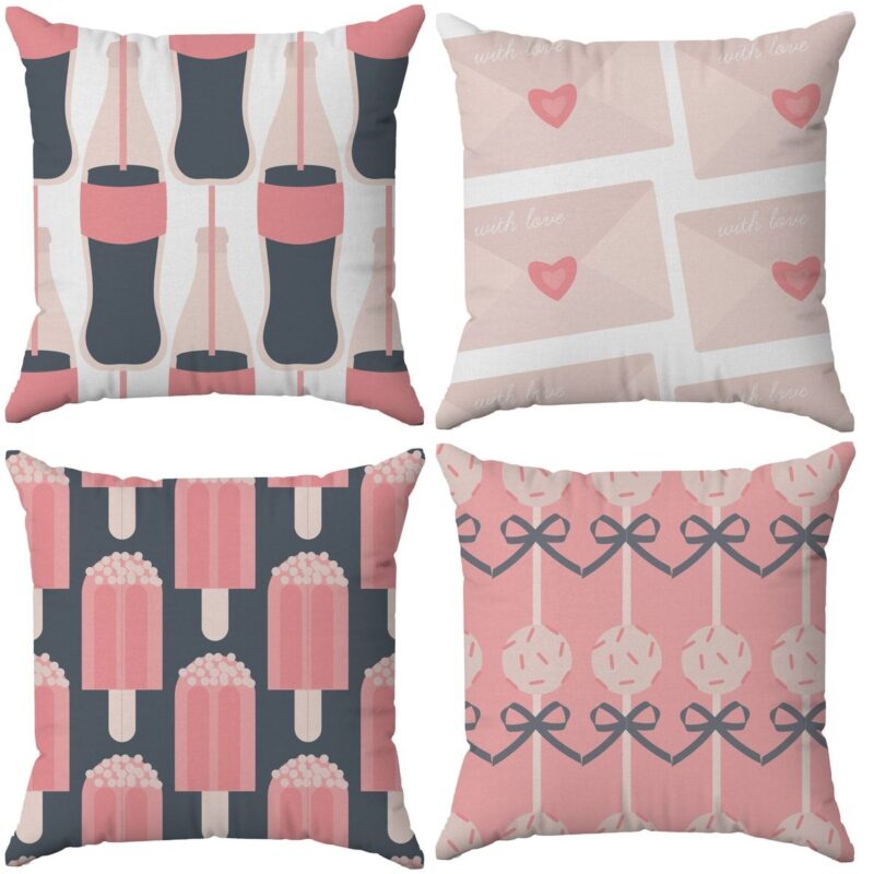 Özel Tasarım Çift Taraflı Dijital Baskı 4'lü Kırlent Kılıfı