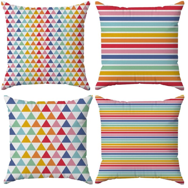 Özel Tasarım Çift Taraflı Dijital Baskı 4'lü Kırlent Kılıfı