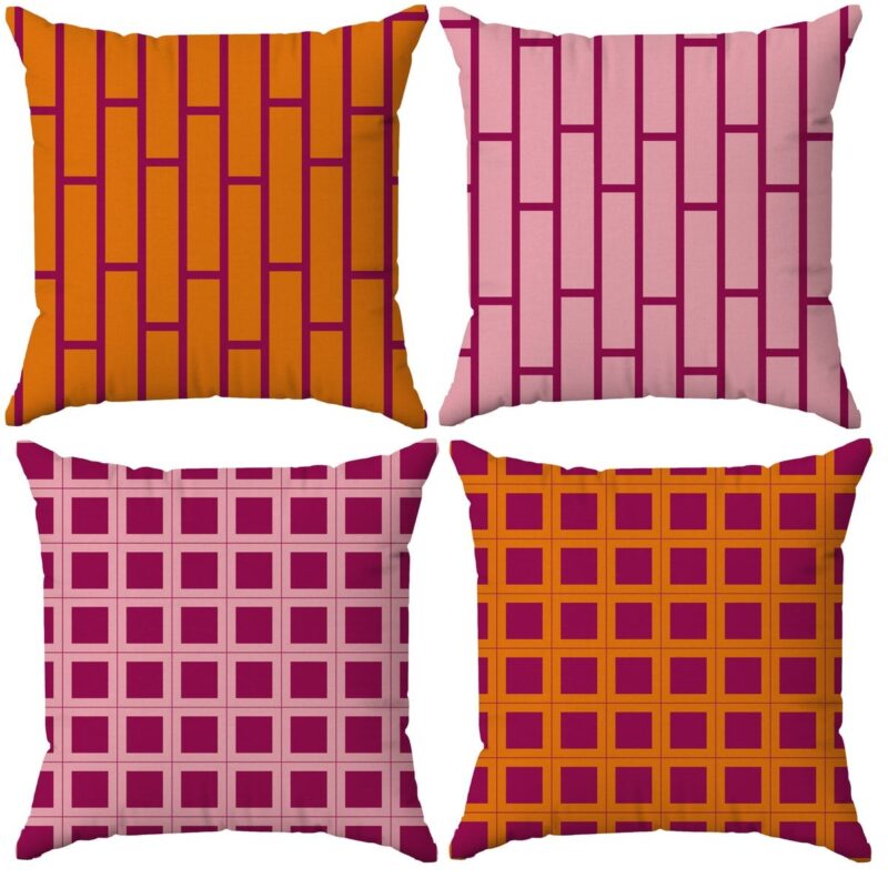 Özel Tasarım Çift Taraflı Dijital Baskı 4'lü Kırlent Kılıfı