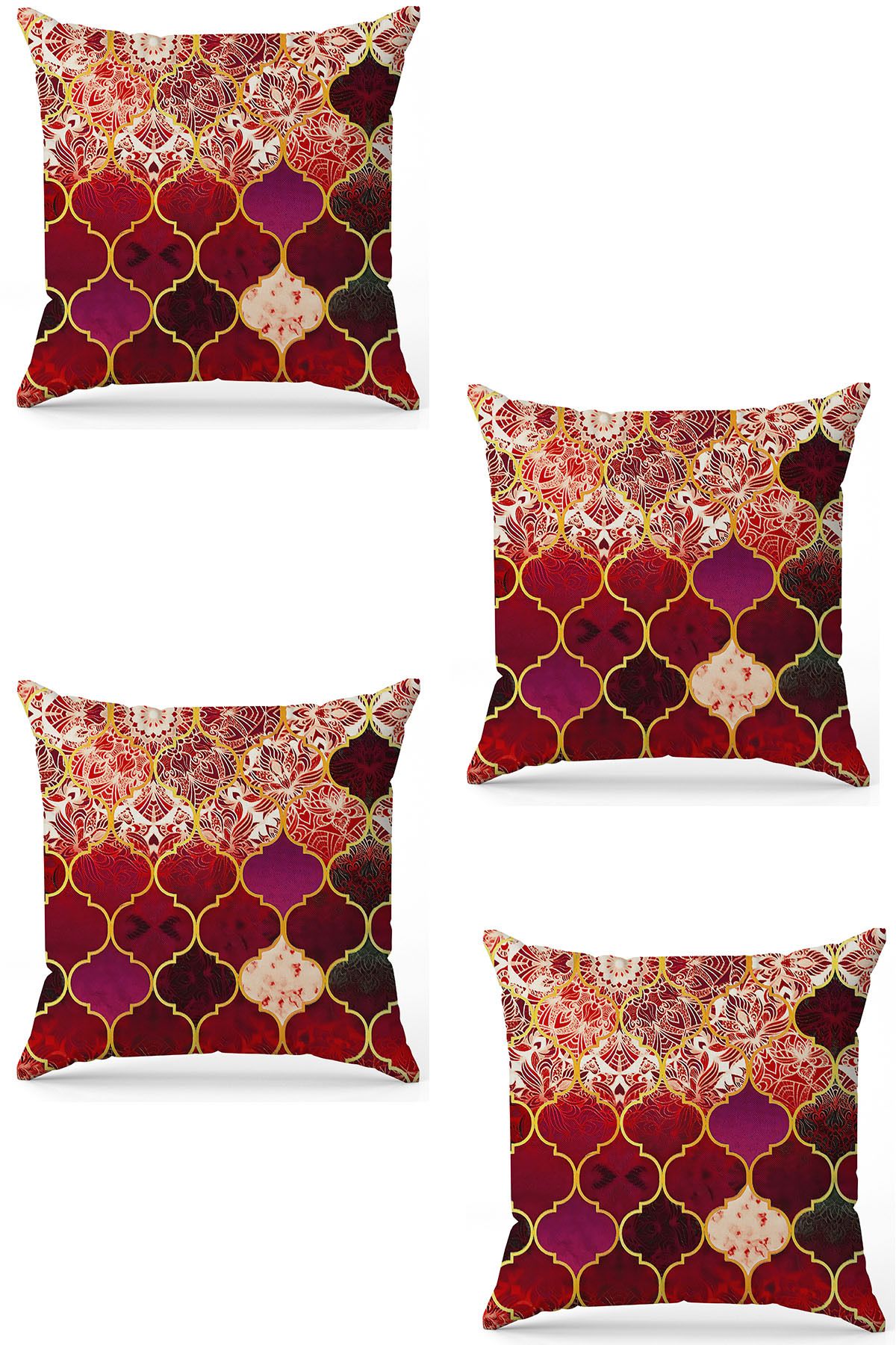 Özel Tasarım Çift Taraflı Dijital Baskı 4'lü Kırlent Kılıfı