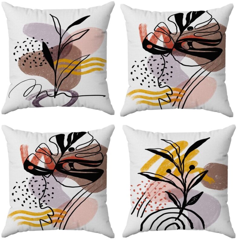 Özel Tasarım Çift Taraflı Dijital Baskı 4'lü Kırlent Kılıfı