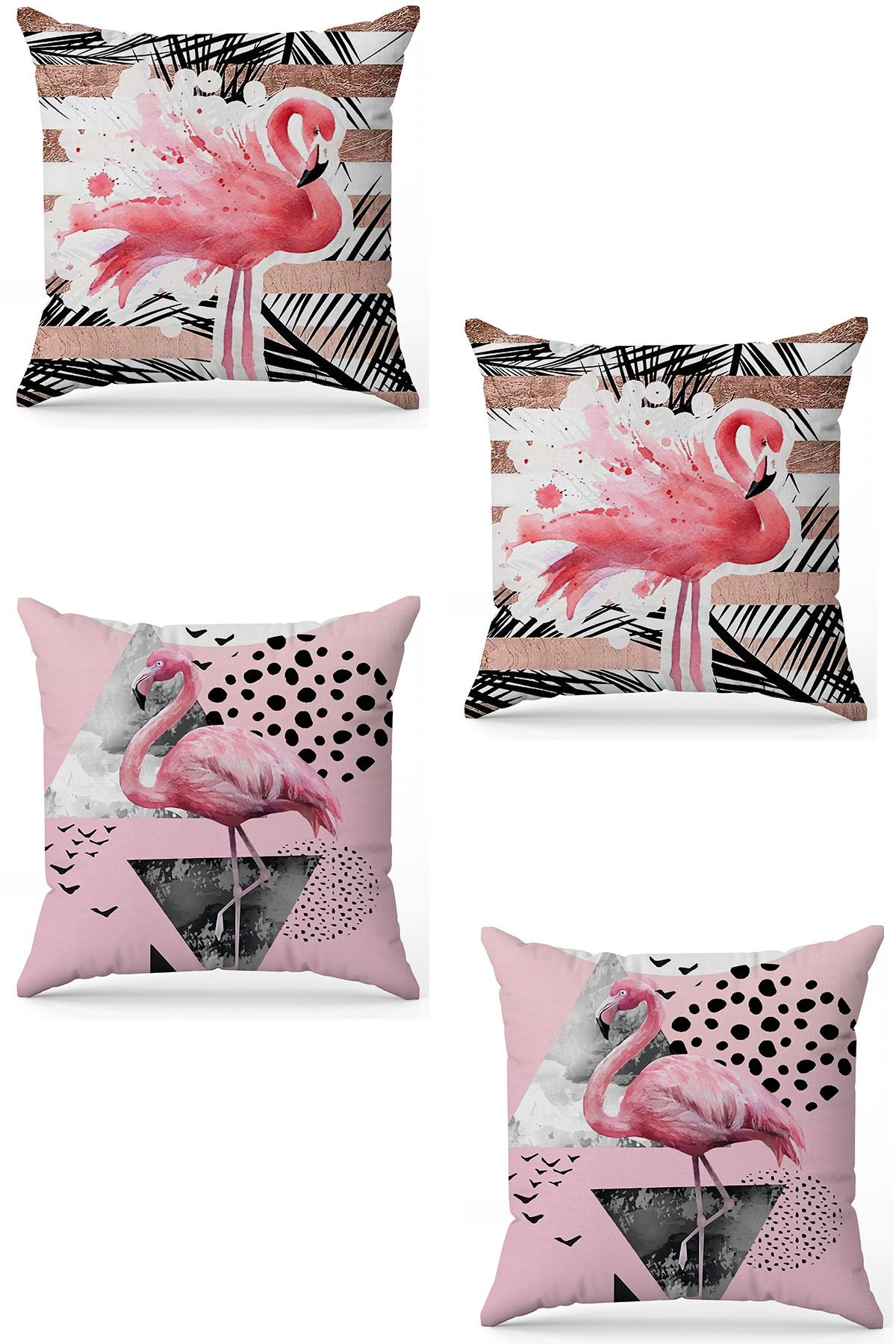 Özel Tasarım Çift Taraflı Dijital Baskı 4'lü Kırlent Kılıfı